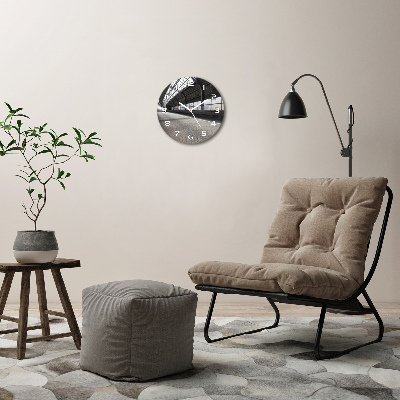 Ronde glazen wandklok Weg in de tunnel