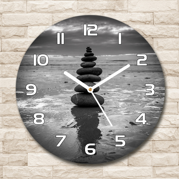 Ronde glazen klok Evenwichtsstenen