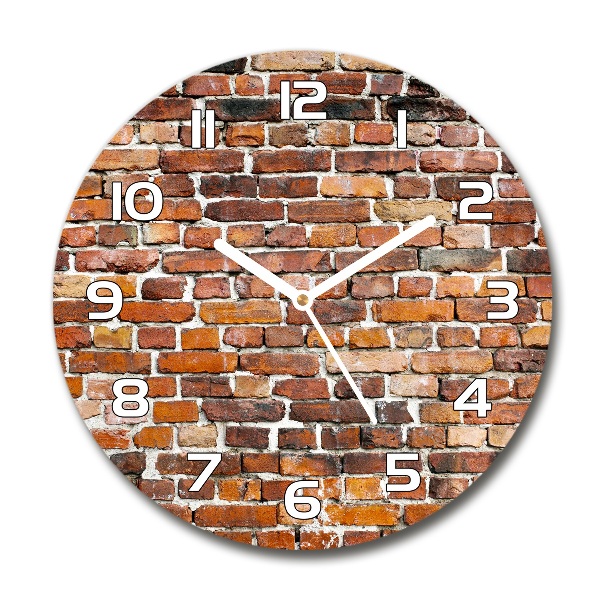 Ronde glazen klok Bakstenen muur