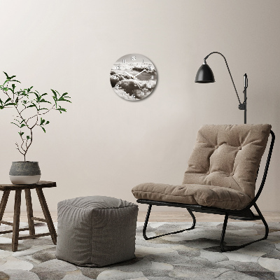 Ronde glas klok Wolken vanuit vogelperspectief