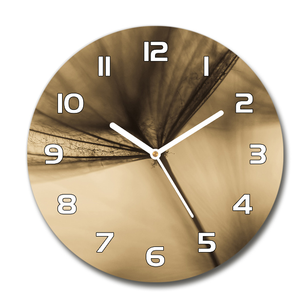 Ronde glazen wandklok Paardenbloemzaad