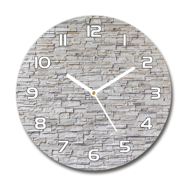 Ronde glazen klok Stenen muur