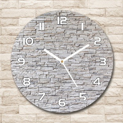 Ronde glazen klok Stenen muur