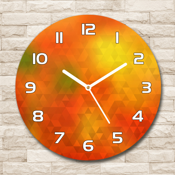 Zegar szklany na ścianę Abstrakcja trójkąty