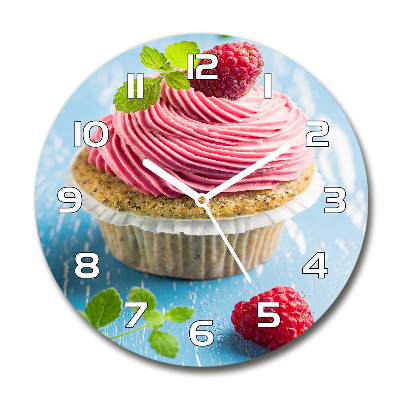 Ronde glas klok Frambozen cupcake