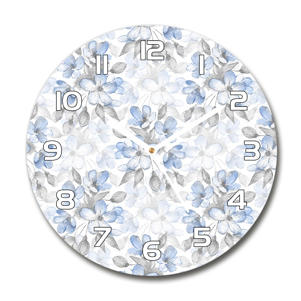 Ronde glazen klok Tere bloemen