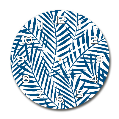 Ronde glas klok Palmbladeren