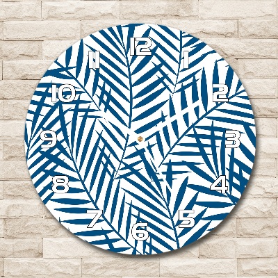 Ronde glas klok Palmbladeren