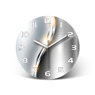 Ronde glas klok Metaalabstractie