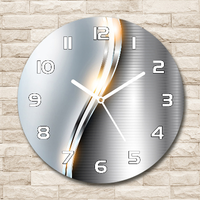 Ronde glas klok Metaalabstractie