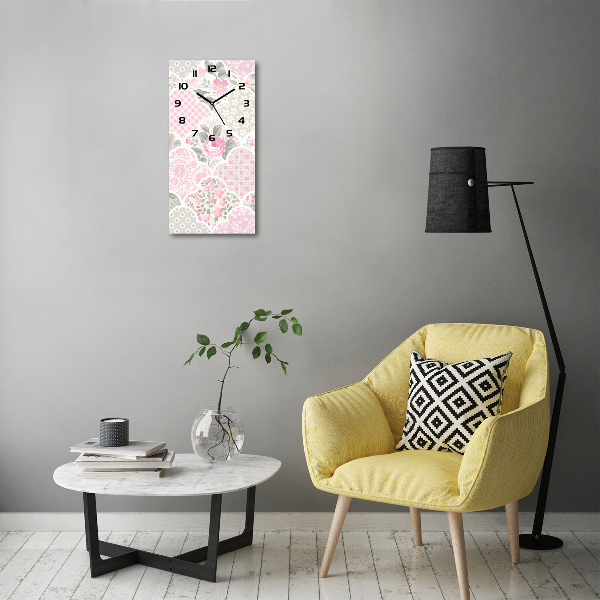 Nowoczesny zegar ścienny Róże