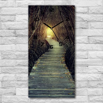 Zegar ścienny cichy Ścieżka w lesie