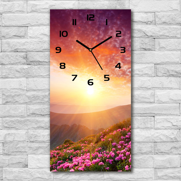Zegar ścienny cichy Wiosna w górach