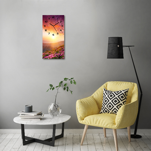 Zegar ścienny cichy Wiosna w górach