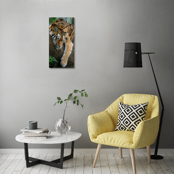 Zegar ścienny Tygrys na drzewie