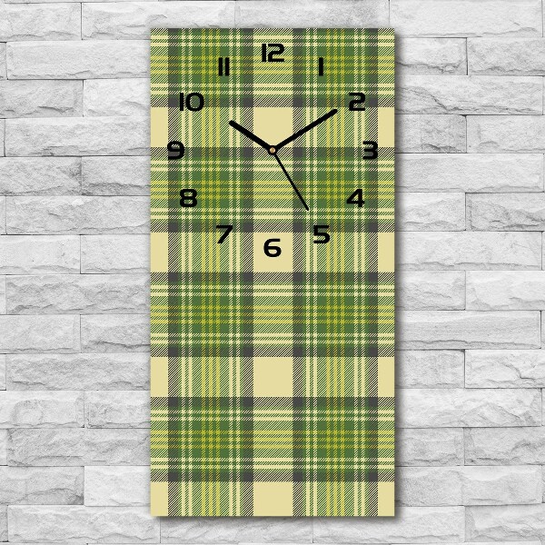 Zegar szklany ścienny Zielona krata