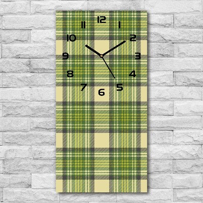 Zegar szklany ścienny Zielona krata