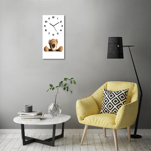 Zegar szklany ścienny Pluszowy miś