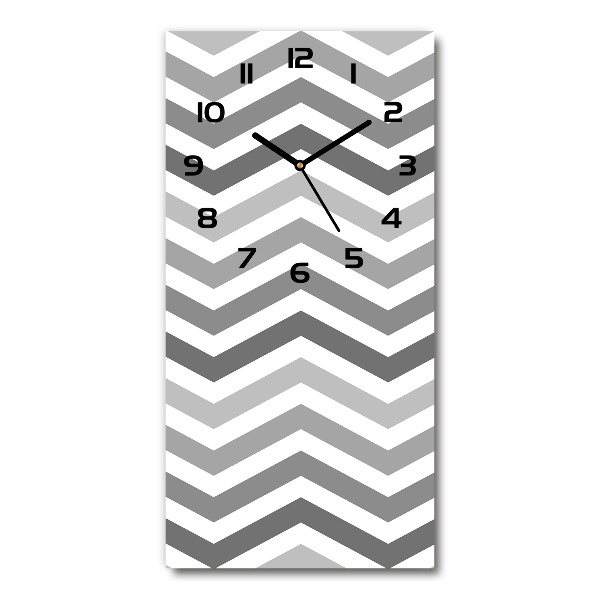 Zegar szklany ścienny Szare zygzaki