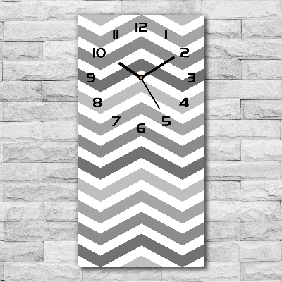 Zegar szklany ścienny Szare zygzaki