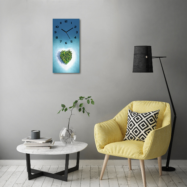 Zegar ścienny Plaża kształt serca