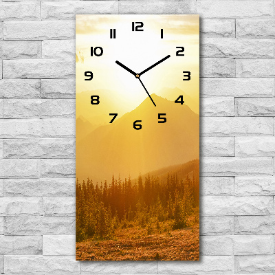 Zegar ścienny Zachód słońca góry