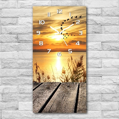 Zegar szklany ścienny Zachód słońca