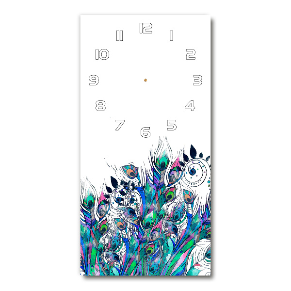 Nowoczesny zegar ścienny Pawie pióra