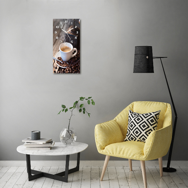 Glazen klok rechthoekige Een kopje koffie