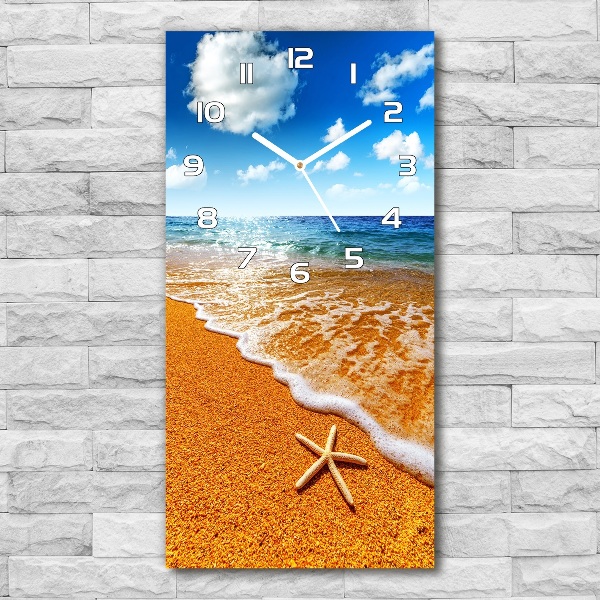 Rechthoekige glas klok Zeesterren op het strand