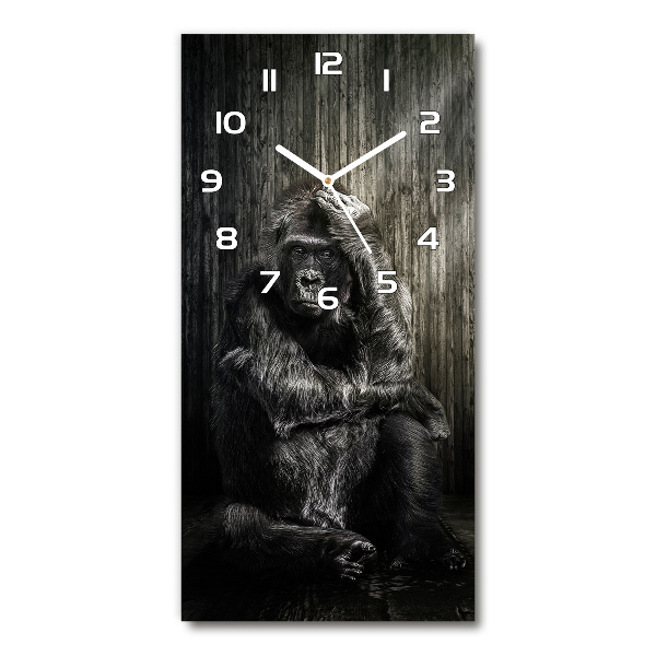 Rechthoekige glazen wandklok Gorilla