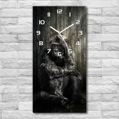 Rechthoekige glazen wandklok Gorilla
