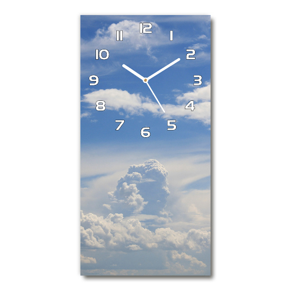 Glazen klok rechthoekige Wolken aan de hemel