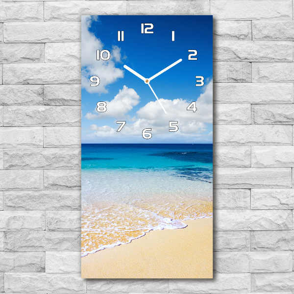 Rechthoekige glas klok Tropisch strand