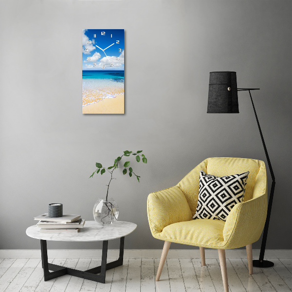 Rechthoekige glas klok Tropisch strand