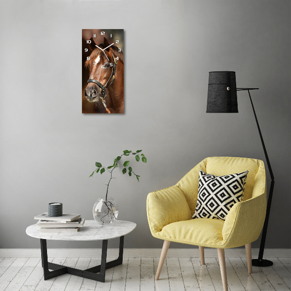 Rechthoekige glas klok Portret van een paard