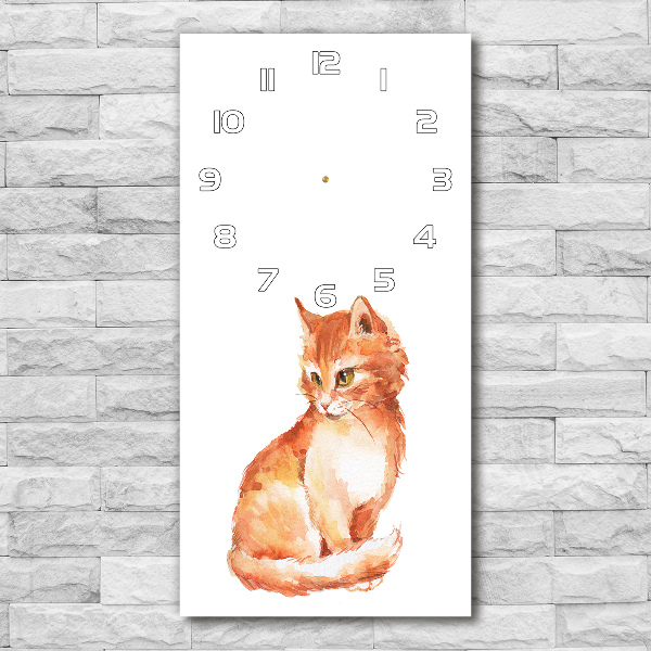 Nowoczesny zegar ścienny Rudy kot