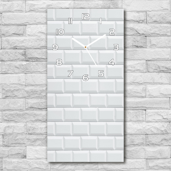 Rechthoekige glazen wandklok Keramische wand