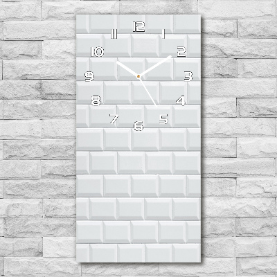 Rechthoekige glazen wandklok Keramische wand
