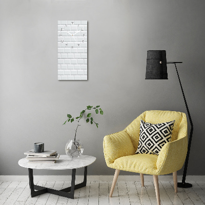 Rechthoekige glazen wandklok Keramische wand