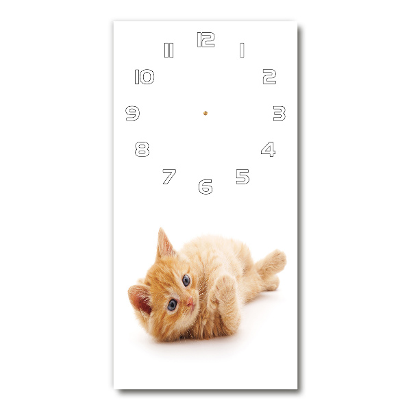 Rechthoekige glas klok Kleine rosse kat