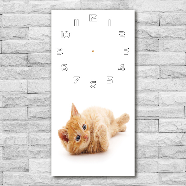 Rechthoekige glas klok Kleine rosse kat