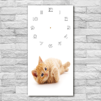 Rechthoekige glas klok Kleine rosse kat