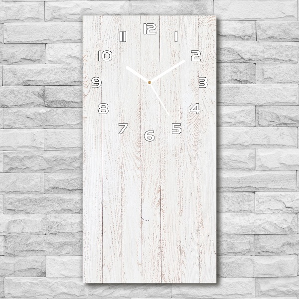 Rechthoekige glazen wandklok Houten achtergrond