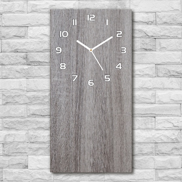 Rechthoekige glazen wandklok Hout