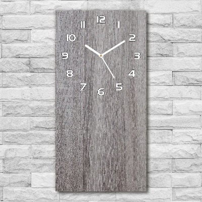 Rechthoekige glazen wandklok Hout