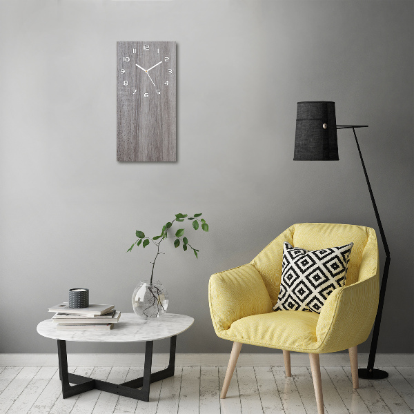 Rechthoekige glazen wandklok Hout