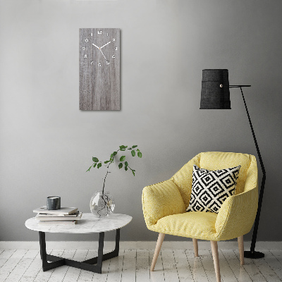 Rechthoekige glazen wandklok Hout