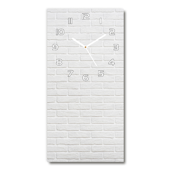 Rechthoekige glazen wandklok Bakstenen muur