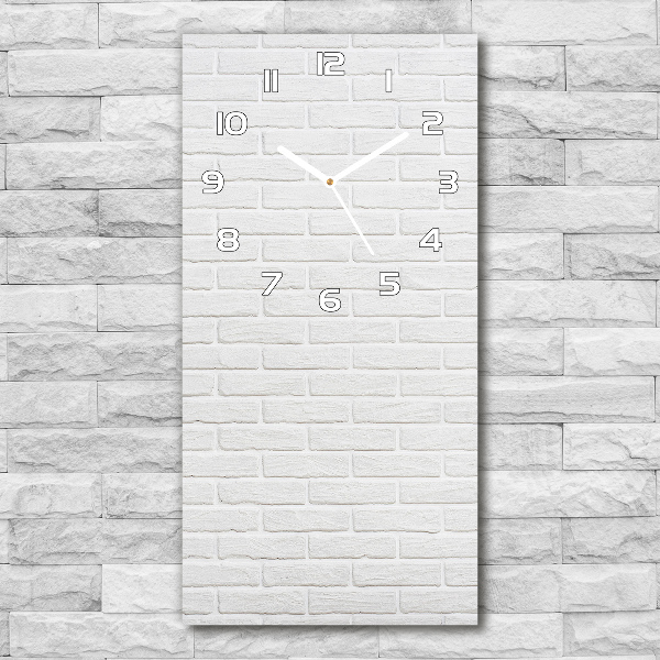 Rechthoekige glazen wandklok Bakstenen muur